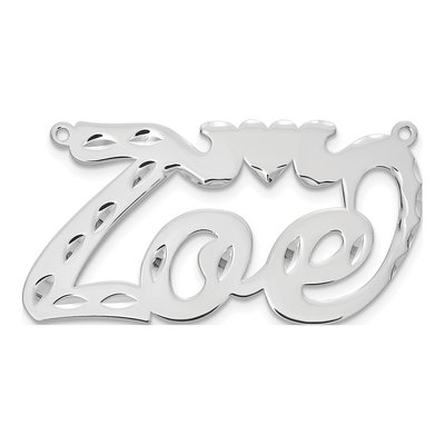 10K White Gold Personalized Heart Name Plate Pendant – view 2