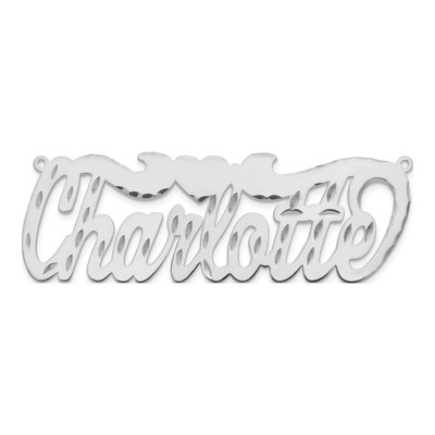 10K White Gold Personalized Heart Name Plate Pendant – view 5