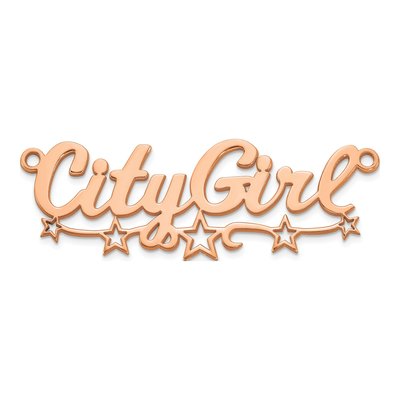 10K Rose Gold Cut-Out Stars Name Plate Pendant – view 4