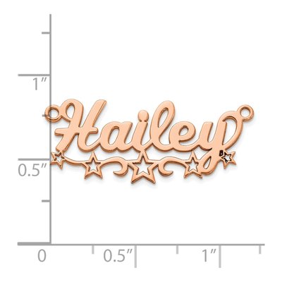 10K Rose Gold Cut-Out Stars Name Plate Pendant – view 5