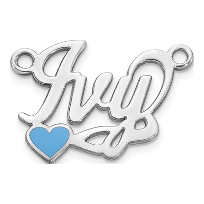 10K White Gold Personalized Heart Name Plate Pendant – view 2