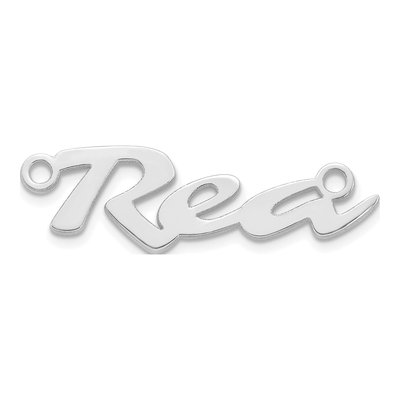 10K White Gold Personalized Name Plate Pendant – view 2