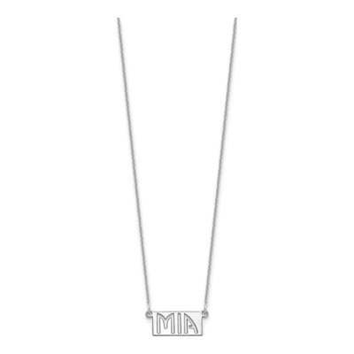 10K White Gold Personalized Name Bar Necklace – view 2