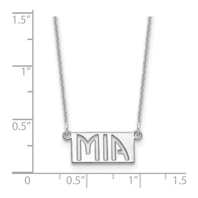 10K White Gold Personalized Name Bar Necklace – view 3