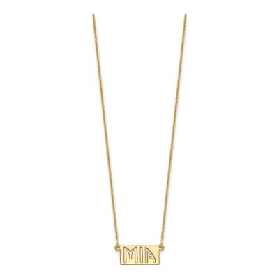 10K Yellow Gold Personalized Name Bar Necklace – view 2