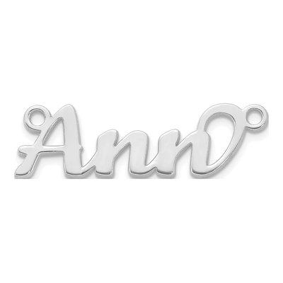 10K White Gold Personalized Name Plate Pendant – view 2