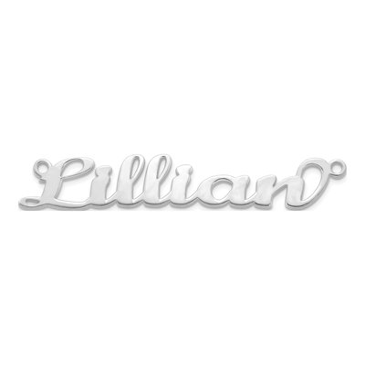 10K White Gold Personalized Name Plate Pendant – view 4