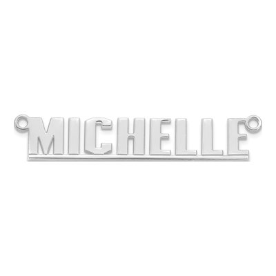 10K White Gold Personalized Name Plate Pendant – view 4