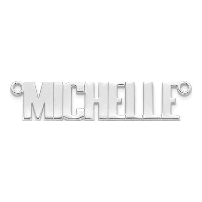 10K White Gold Personalized Name Plate Pendant – view 3