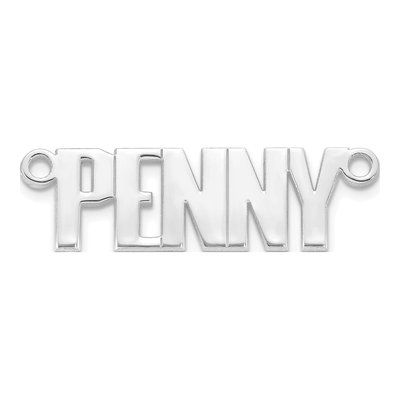 10K White Gold Personalized Name Plate Pendant