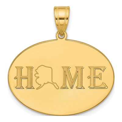 10K Yellow Gold Personalized HOME State Pendant