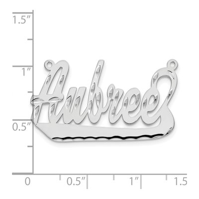 10K White Gold Diamond-Cut Name Plate Pendant – view 3