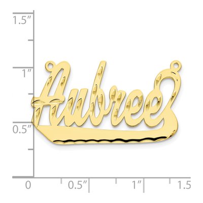 10K Yellow Gold Personalized Name Plate Pendant – view 3