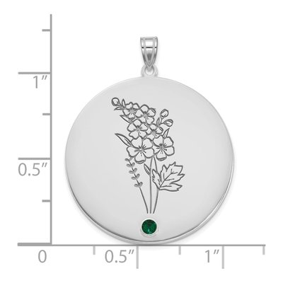 10K White Gold Personalized Birth Flower Pendant – view 5