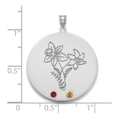 10K White Gold Personalized Birth Flower Pendant – view 4