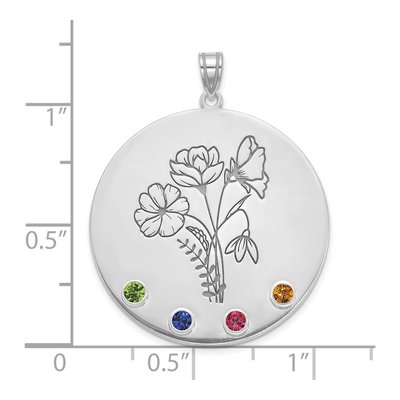 10K White Gold Personalized Birth Flower Pendant – view 4