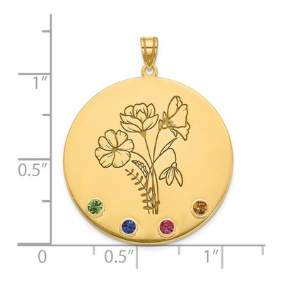 10K Yellow Gold Personalized Birth Flower Pendant – view 4