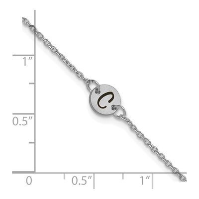 10K White Gold Initial Disc Bracelet – view 5