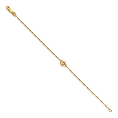 10K Yellow Gold Initial Disc Bracelet – view 2