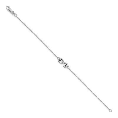 10K White Gold Personalized Initial Disc Bracelet – view 2