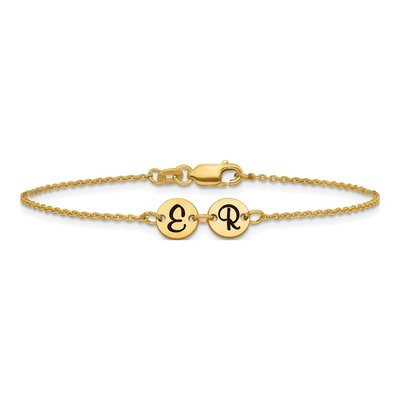 10K Yellow Gold Personalized Initial Bracelet – view 3