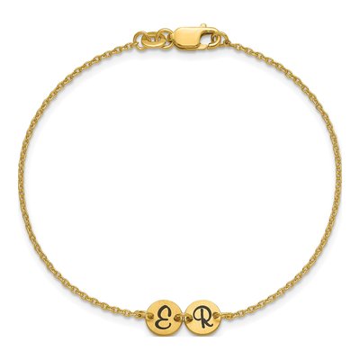 10K Yellow Gold Personalized Initial Bracelet – view 4