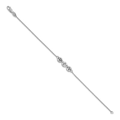 10K White Gold Initial Disc Station Bracelet – view 2