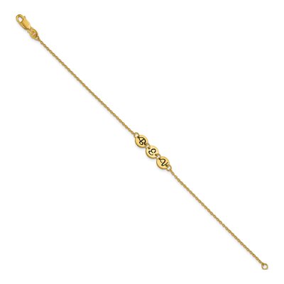 10K Yellow Gold Personalized Initial Disc Bracelet – view 2