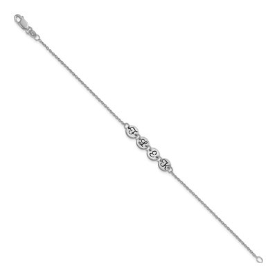 10K White Gold Personalized Initial Disc Bracelet – view 2