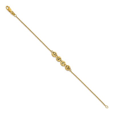 10K Yellow Gold 4-Station Initial Disc Bracelet – view 2