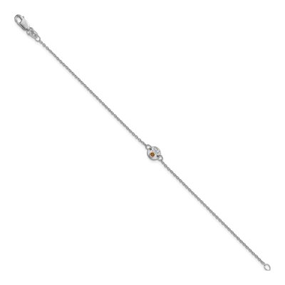 10K White Gold Personalized Initial Birthstone Bracelet – view 2