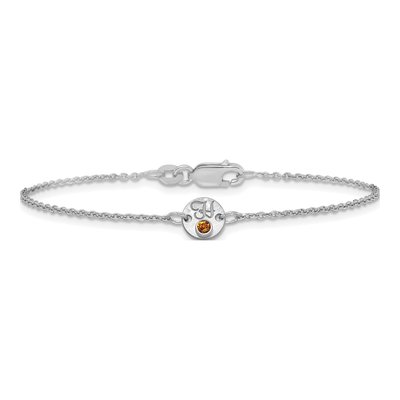 10K White Gold Personalized Initial Birthstone Bracelet – view 3