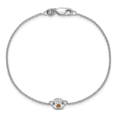 10K White Gold Personalized Initial Birthstone Bracelet – view 4