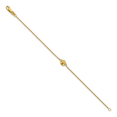 10K Yellow Gold Personalized Disc Birthstone Bracelet – view 2
