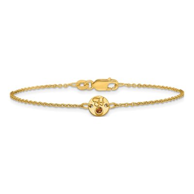 10K Yellow Gold Personalized Disc Birthstone Bracelet – view 3