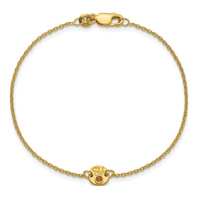 10K Yellow Gold Personalized Disc Birthstone Bracelet – view 4