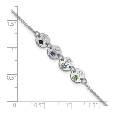 10K White Gold 4-Disc Initial Birthstone Bracelet – view 5