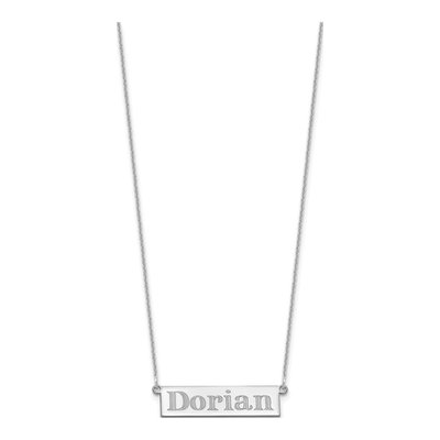 10K White Gold Personalized Name Bar Necklace – view 2