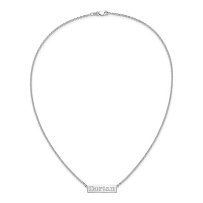 10K White Gold Personalized Name Bar Necklace – view 3