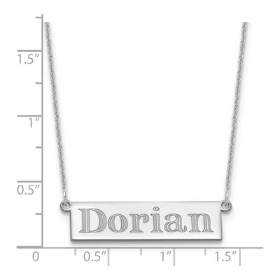 10K White Gold Personalized Name Bar Necklace – view 4