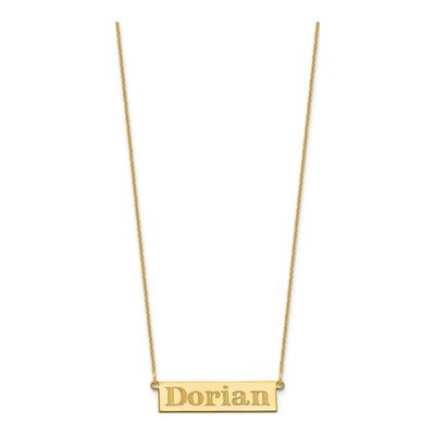 10K Yellow Gold Personalized Name Bar Necklace – view 2