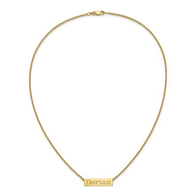 10K Yellow Gold Personalized Name Bar Necklace – view 3