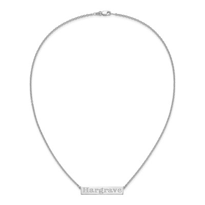 10K White Gold Personalized Name Bar Necklace – view 3