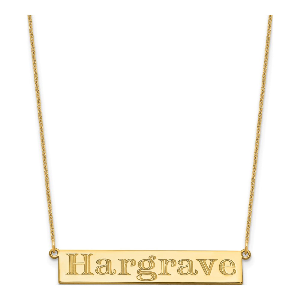 10K Yellow Gold 7-9 Letter Name Bar Necklace with Lobster Clasp