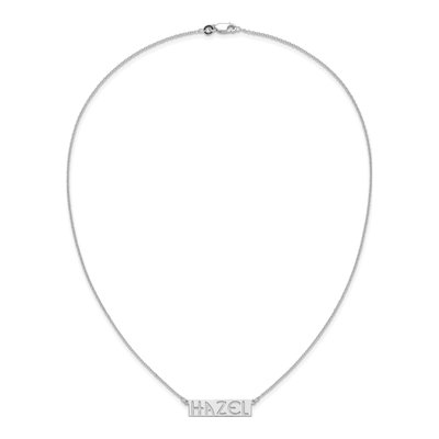10K White Gold Personalized Name Bar Necklace – view 3