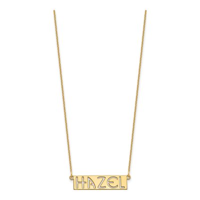 10K Yellow Gold Personalized Name Bar Necklace – view 2