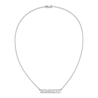 10K White Gold Personalized Name Bar Necklace – view 3