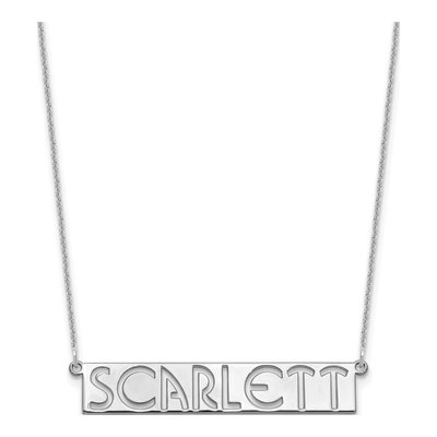 10K White Gold Personalized Name Bar Necklace