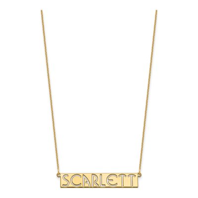 10K Yellow Gold Personalized Name Bar Necklace – view 2