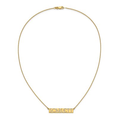 10K Yellow Gold Personalized Name Bar Necklace – view 3
